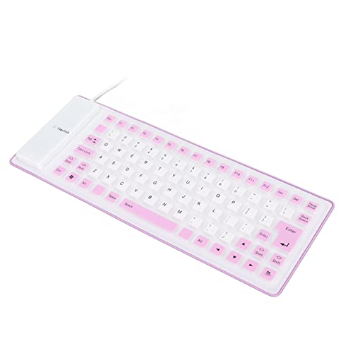 Clavier silicone étanche violet anti-bruit pour espace partagé