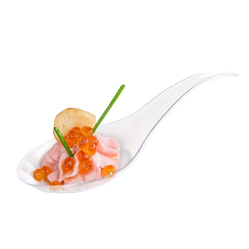 Tear Drop Tasting Spoons - Appetizer Spoons - Tasting Spoons -50 Count- Disposable Clear Plastic - Ideal For Appetizers, Desserts, Dips, Sauces And More!… #TOP19