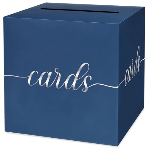 LIKAJON Marineblaue Kartenbox Silberfolie CBS-0325