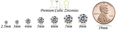 14k Yellow Gold Solitaire Round Cubic Zirconia CZ Stud Earrings in Secure Screw-backs
