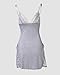 CHICME Women's Lace Trim Side Slit Modal Cami Sleep Dress Loungewear Cute Night Gowns for Women Gray-L