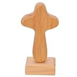 CONGARTENO Handgefertigtes Holz-Kreuz mit Magnetischem Sockel Rustikale Tischdekoration für Gebet Zuhause und Büro Spirituelle Christliche Statue Vielseitig für Kirche und Alltag