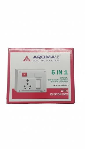 5 in 1 Electrical Socket with Switch and Indicator, White Power Strip with Election Box-image-31