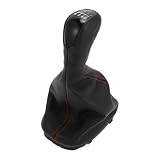HEROFFIX 6 Speed Manual Gear Shifter Knob with Cover for Mercedes-Benz W203 S203 2000-2007 Plastic Faux Leather Gearbox Stick Shifter Lever Knob Black Red