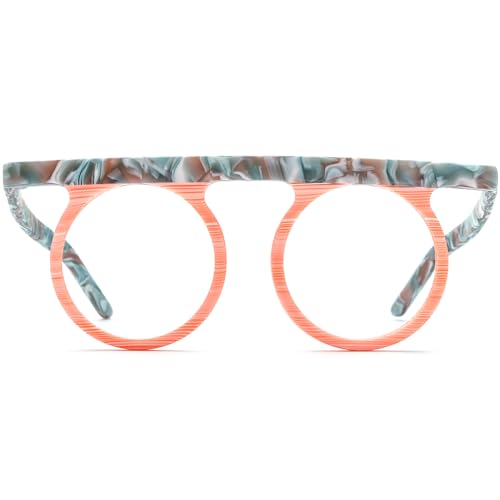 Image of HEPIDEM Multicolor Acetate Glasses Frame Women,Round Vintage Retro Optical Eyeglasses 9339