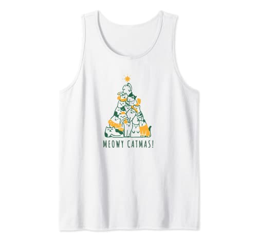 Merry Catmas, Meowy Catmas Katzenweihnachten für Katzen fans Camiseta sin Mangas