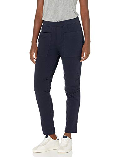 Amazon Brand - Daily Ritual Women's Stretch Cotton Knit Twill Seamed Utility Pant, Navy, Medium