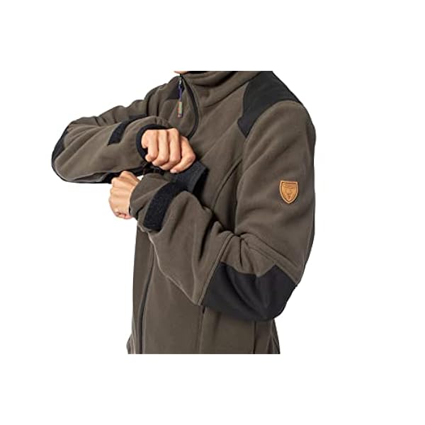 Hubertus Dames fleecejas 2-kleurig met ademend windblocker membraan olijf zwart