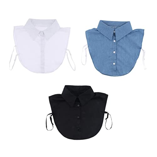 Dynwave 3 Peças Vintage Falsificado Falso Falso Colarinho Colarinho Removível