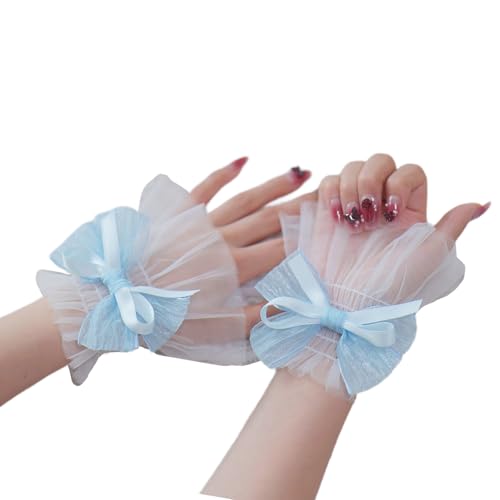Wrist Cuffs with Bow Designs Nails Photography Soft Elastic Cuffs for Photographers Bloggers Breathable Polyester Wrist Cuffs Na