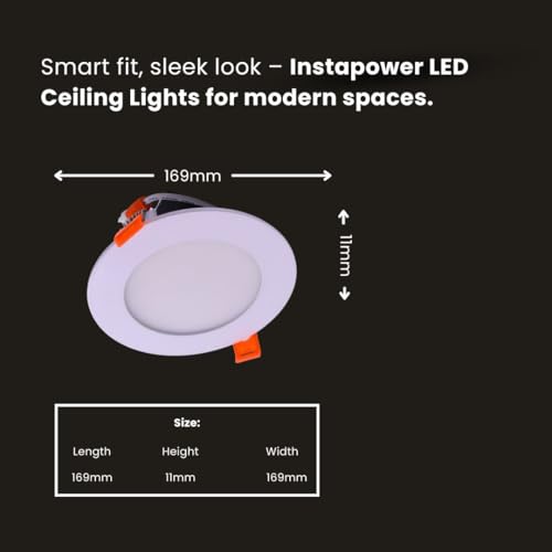 Image of Instapower Aluminium Recessed Ceiling Light Ultra Slim Round LED Downlight 2-Year Warranty (Cool White-12W)