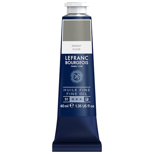 Lefranc Bourgeois - Pittura a olio fine di qualità, resistente alla luce e di consistenza uniforme, tubo da 40 ml, ideale per tele e tavole, Argento
