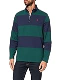  Izod Colorblock Stripe 1/4 Zip Fleece Sudadera, Verde (Botanical Garden 320), L para Hombre