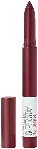 Maybelline Super Stay Ink Crayon Lipstick Makeup, Precision Tip Matte Lip Crayon with Built-in Sharpener, Longwear Up To 8Hrs, Settle For More, Berry Wine Purple, 1 Count