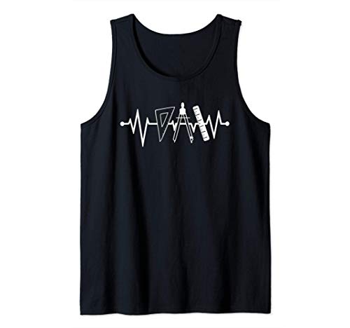 Architect Tools Heartbeat | Cool Architecture Design Artist Camiseta sin Mangas