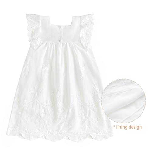 Simplee Kids Baby Girl Dress Toddler Floral Dress Ruffled Sleeves Summer Sundress Dress For Spring Summer Smocked Dress Infant Print Dress Ruffled Dress Embroidered Bohemian 12M-6T #TOP1