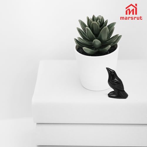Estatua de cuervo en piedra natural 2 pulg miniatura 5