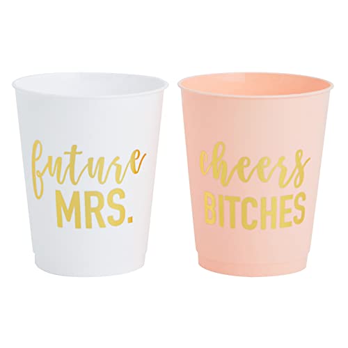 Blue Panda 16-Pack Bachelorette Party Cups, Reusable Bride And Bridesmaid Cups For Bridal Shower Party, Bachelorette Favors And Bridesmaid Gifts, Future Mrs + Cheers (16 Oz) #TOP7