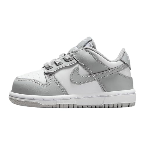 Nike Dunk Low Baby/Toddler Shoes (FB9107-123, White/White/Light Smoke Grey)
