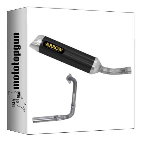 Tubo de escape homologado Arrow Thunder aluminio negro para solucionar ITV en Yamaha YZF R125