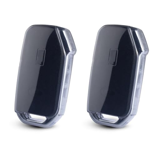 Image of JVCV 2 Pack Soft TPU Transparent Cover Compatible with Kia Seltos 2023 Facelift HTX Carens X Line Sonet Facelift and Clavis EV 3 /4 Button Smart Key (Transparent Black)