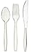 eMKay Set di 150 posate in plastica trasparente resistente riutilizzabile [50 cucchiai, forchette, coltelli] perfetto per feste di compleanno, buffet, picnic, campeggio, trasparente (eMKay-150-CCS)