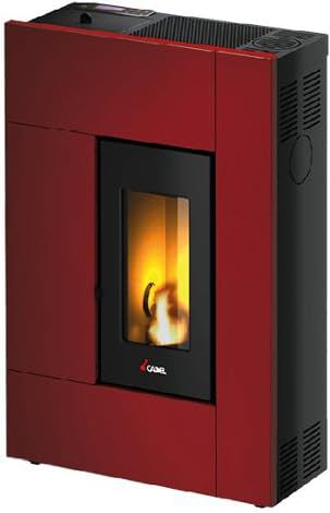 Spirit 5 T2 - Stufa a Pellet Ventilata a Camera Stagna 5,1 kW Serbatoio 12 Kg Volume Riscaldabile 146 m3 Metallo Rosso Bordeaux