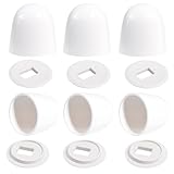6 Packs Universal Toilet Bolt Caps, 1.44' White Round Push-On Toilet Bowl Bolt Covers with Washers, Easy...
