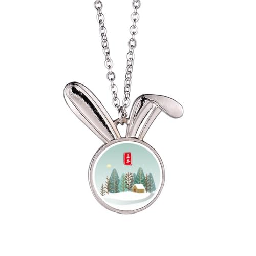 Collier lapin circulaire Winter Begins en argent chic pour femme