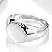 Jude Jewelers Stainless Steel Round Shape Signet Style Classical Simple Plain Wedding Engagement Statement Ring (Silver, 7)