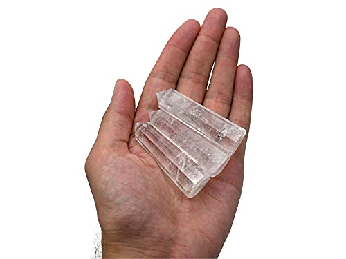 Image of Amazing Gemstone Clear Quartz Crystal Towers - Natural Healing Crystal Point Obelisk for Reiki Healing and Crystal Grid (3 inch to 4 inch INCH)