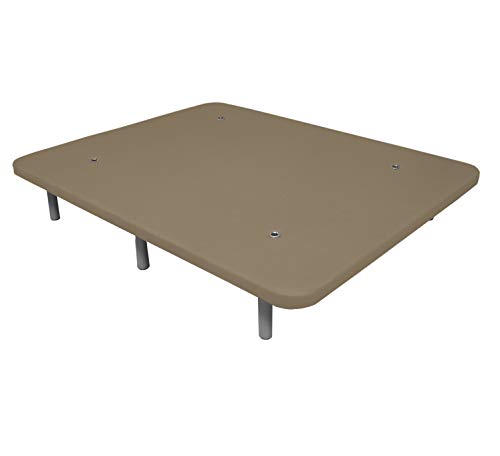 Duérmete Online Base Tapizada 3D Reforzada | Anti Ruido con 5 Barras de Refuerzo | Válvulas de Ventilación | 6 Patas de Altura 35cm, Beige, 90x190