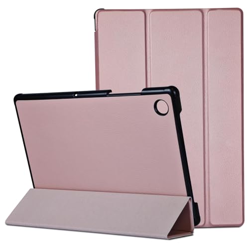 TXWLLIU Hülle für Samsung Galaxy Tab A8 10,5 Zoll 2022/2021 (SM-X200/X205/X207), Dreifach Gefaltete Klappbare Schutzhülle, Dünne Leichte Tablet Schutzhülle mit Auto Wake/Sleep, Roségold