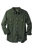 Boulder Creek by Kingsize Men's Big & Tall Long Sleeve Denim and Twill Shirt - 4XL, Forest Green