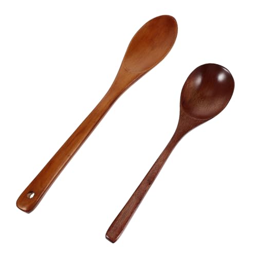 OUNONA 2Pcs Salad Serving Spoons Heat Resistant Stirring Utensils for Soup and Rice Ergonomic Design Portable Kitchen Tools for Cooking and Serving