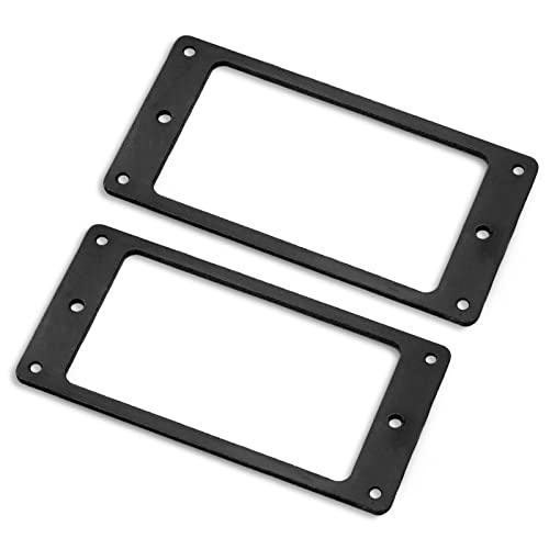 Maxcheer 2Pcs Metal Iron Flat Humbucker Pickup Ring For Electric Guitar Replacement (Black) #TOP6