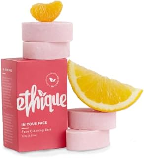 Ethique Eco-Friendly Face Cleansing Bar for All Skin Types, In Your Face - Sustainable Facial Cleanser, Acne Wash, Soap Free, Plastic Free, Vegan, Plant Based, 100% Compostable and Zero Waste, 4.23oz