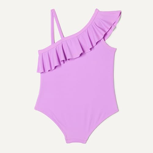 Image of Amazon Essentials Girls and Toddlers' Asymmetric Frill One-Piece Swimsuit