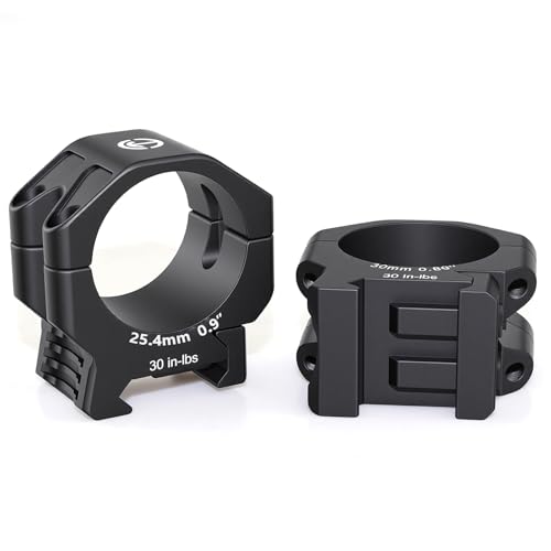 Techhunters Precision Rifle Scope Rings - 6061-T6 Aluminum Picatinny 1 inch Scope Mounts 0.9 inch Center High (Low, 1 inch/25.4mm)