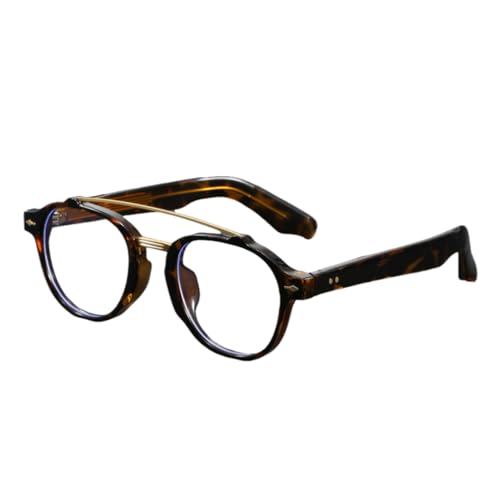 Lunettes anti-lumière bleue de créateur au style rétro et finitions léopard
