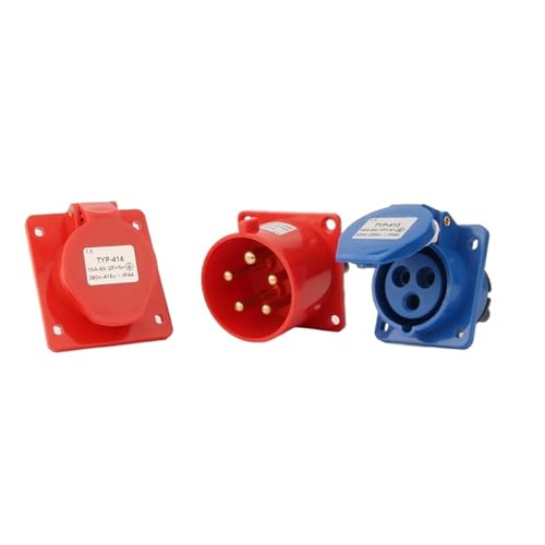 Prise de panneau murale industrielle 4P 16A pour alimentation triphasée 380V