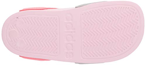 Adidas Unisex-Child Adilette Sandal Slide, Clear Pink/Super Pop/Silver Metallic, 1 Little Kid #TOP3