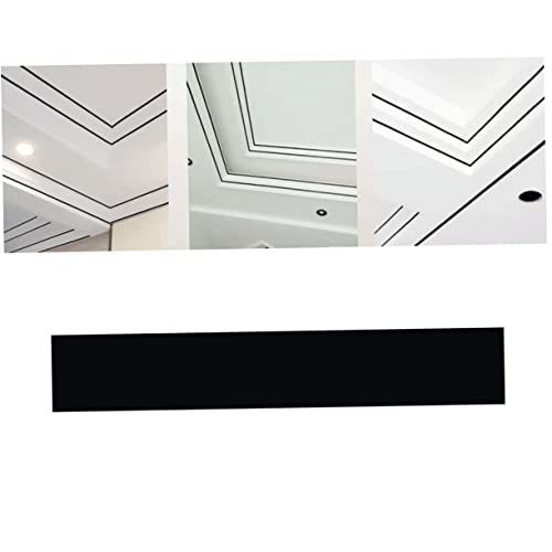 Angoily Adesivos Papel De Parede Espelho Preto Borda Da Parede Da Sala De Estar Linha Preta Decalque
