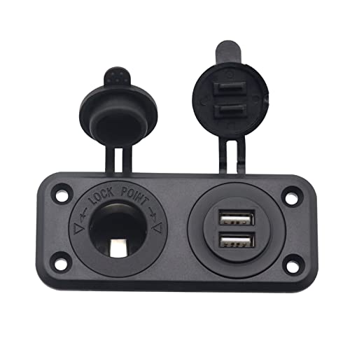 5V 4.8A Dual USB Car Charger Switch Panel 2 portas luz azul à prova d 'água soquete de isqueiro 12V