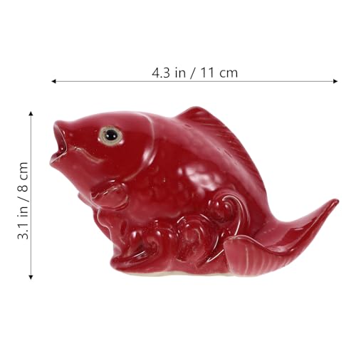 HOMSFOU Ceramic Carp Fountain Nozzle Outdoor Garden Pond Spray Spitter Small Fish Ornament Water Feature for Patio Yard Decor 4.33X3.14X2.83 Inches