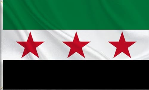 TOCRTSV Double Sided Free Syrian Army Boat Flag Motorcycle Flag Truck Flag 12x18in- Army Of Syria Banner Heavy Duty Republic of Syria Syrian Arab Flags.