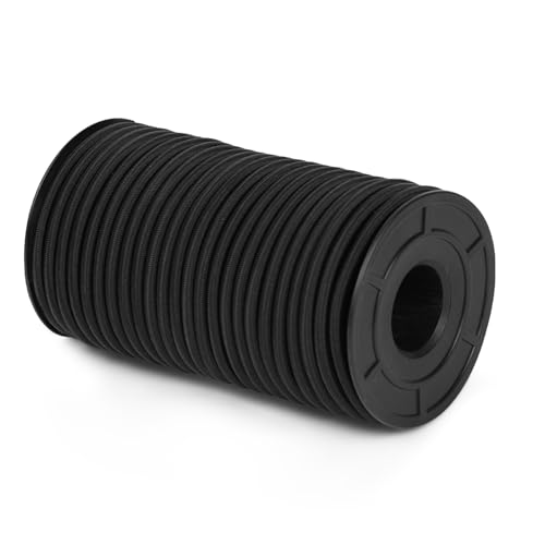 NUTKIT Cuerda Elástica 5mm * 20m, Cuerda de Goma Elastica, Negro Cuerdas Tensora, Cuerdas Expansora para Remolque, Lona, Pulseras, Pulpos, Toldos, etc.