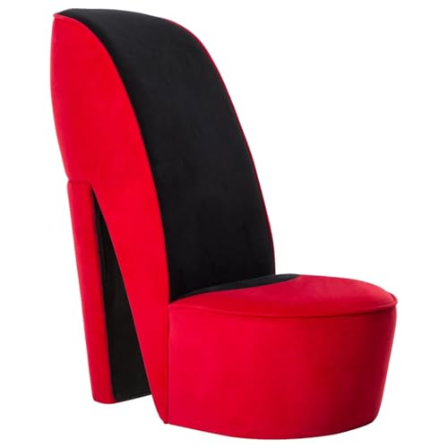 vidaXL Chaise en Forme de Talon Haut Siège Salon Salle de Séjour Maison Décoration Intérieur Chaise de Soirées à Thème Rouge Velours
