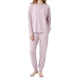 福助 フクスケ Fukuske Flow Relaxing ルームウェア パジャマ 上下セット 長袖 10分丈 セットアップ 無地 ワンポイント ミニ裏毛