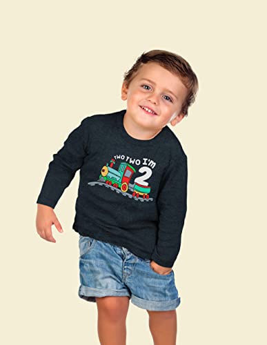 Unordinary Toddler 2Nd Birthday Shirt Boy Chugga Chugga Two Two Train Im Two Year Old Second Birthday (Charcoal Black, 3 Years) #TOP3